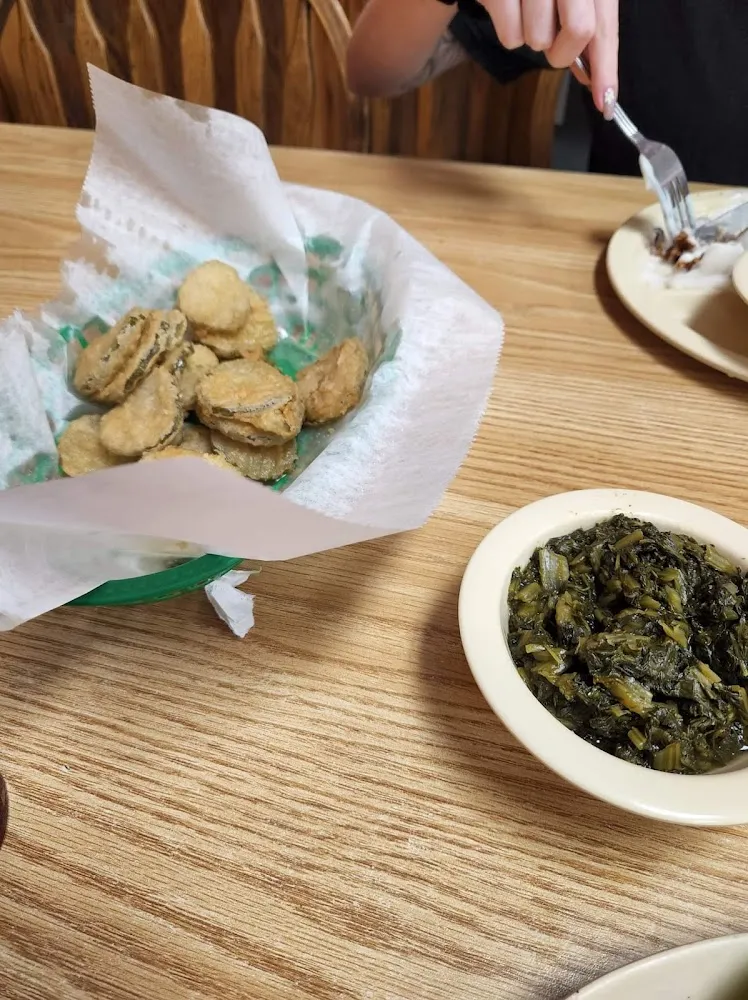 Fried Pickles and Collard Greens